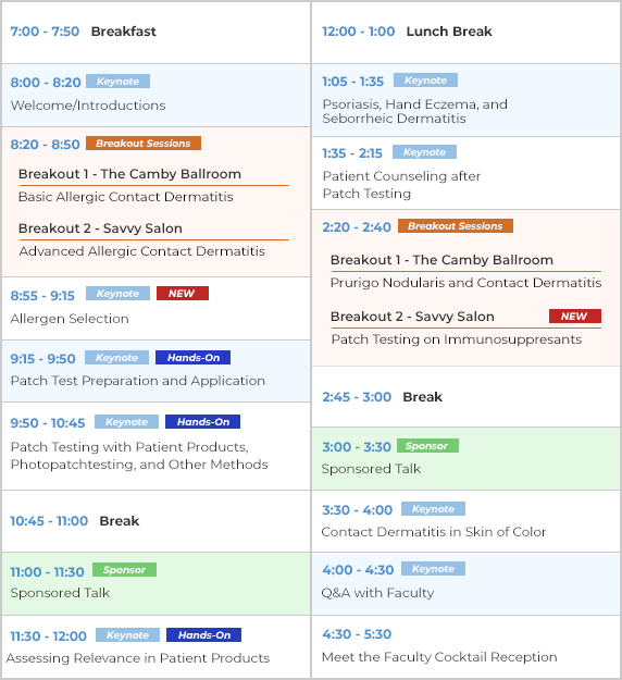 2-Day In-Person Patch Test Training Schedule